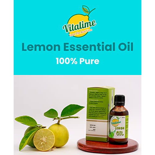 Vitalime Lemon Essential Oil For Skin,Hair and Body|100% Pure and Natural |Lemon Essential Oil for Skin, Hair & Aroma Therapy(50ML)