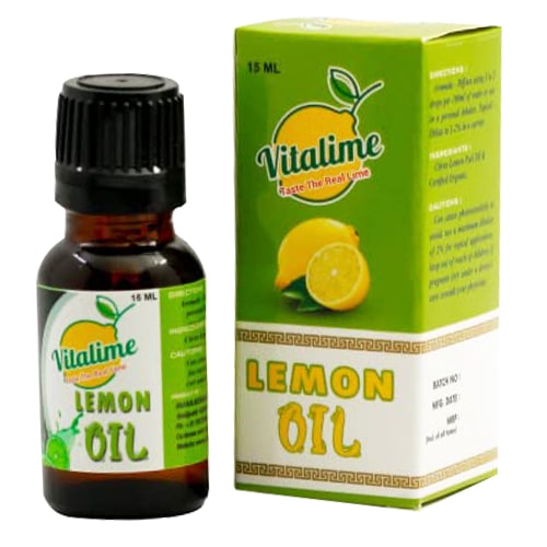 Vitalime Lemon Essential Oil For Skin,Hair and Body -Perfect for Aromatherapy, Relaxation, Skin Therapy & More|100% Pure and Natural (15ML)